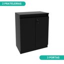 Ver imagem 4 de Armário para Escritório 2 Portas com Chave 76,5x37cm ME4149 Tecnomobili Preto