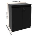 Ver imagem 3 de Armário Balcão para Escritório 2 Portas com Chave 76,5x37cm Me4149 Tecnomobili Preto