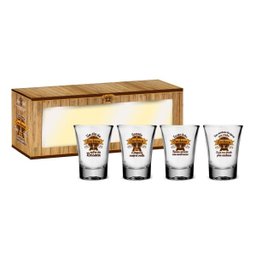 Conjunto 4 Copos De Vidro Aperitivo - Frases Cachaça - 1