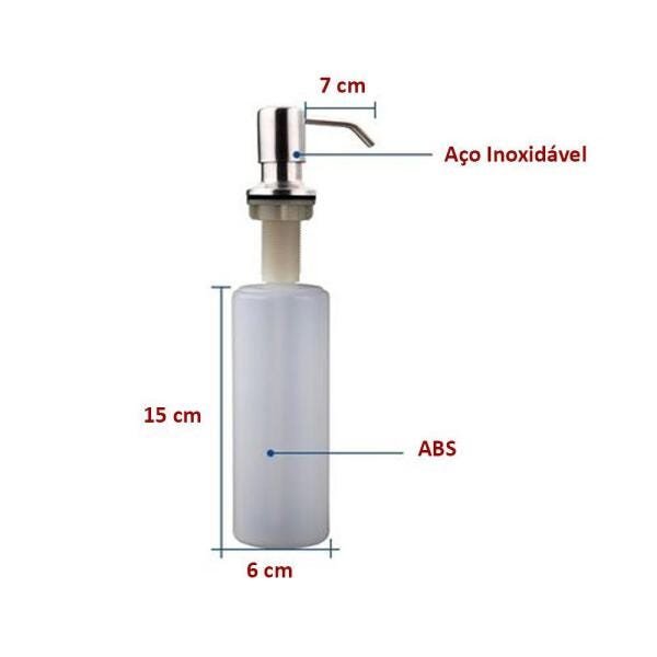 Dispenser Inox Abs Para Sabonete Líquido De Embutir Em Pia - 4