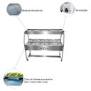 Ver imagem 2 de Buffet Combinado Aço Inox 10 Quentes e 5 Frias com Rodízios - Spolu - 220V SPL-512CO