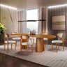 Sala de Jantar Tampo Orgânico com 6 Cadeiras Maciça Encosto Anatômico 2,20x1,10m - Selene - Sala Nob - 1