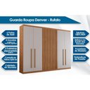 Ver imagem 2 de Guarda Roupa Casal 6 Portas e 4 Gavetas C/ Pés Denver Naturale - Rufato