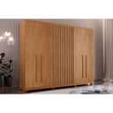 Ver imagem 1 de Guarda Roupa Casal 6 Portas e 4 Gavetas C/ Pés Denver Naturale - Rufato