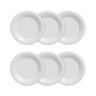 Kit 6 Pratos Rasos Brancos para Refeição Melamina 25cm - 1