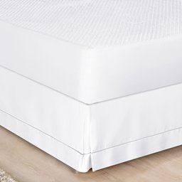 Saia para Cama Box Queen Ponto Palito 1 Peça - Branco Bia Enxovais Saia Ponto Palito - 1