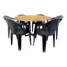 Mesa Redonda Area Gourmet Madeira Maciça 1,50m e 6 Cadeiras Movelaria Leal Mesa de Jantar Estilo Ind - 2