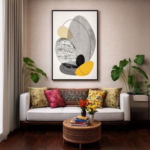 Quadro Canvas Minimalista Borboleta 40x30cm Mold Preta