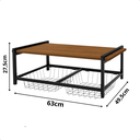 Ver imagem 3 de Fruteira de Parede com 2 Cestos Aço Estilo Industrial Preto