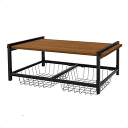 Fruteira de Parede com 2 Cestos Aço Estilo Industrial Preto - 4