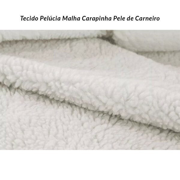 Cobertor Coberdrom Pele de Carneiro Queen Bege Dupla Face 2,50M x 2,40M Tecido Sherpa - 3