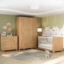 Ver imagem 1 de Quarto de Bebê Completo com Berço Americano 3 em 1 Allegra Multimóveis Mp4582 Madeirado
