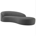 Ver imagem 1 de Divã Recamier Orgânico França 160cm Lado Direito Linho Adj Decor Cinza