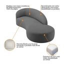 Ver mais imagens de Divã Recamier Orgânico França 160cm Lado Direito Linho Adj Decor Cinza