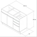 Ver imagem 3 de Balcão 2 Portas 3 Gavetas 120cm com Rodapé sem Tampo Modulado Slim Decibal