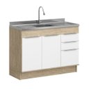 Ver imagem 1 de Balcão 2 Portas 3 Gavetas 120cm com Rodapé sem Tampo Modulado Slim Decibal