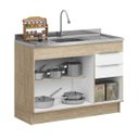 Ver imagem 2 de Balcão 2 Portas 3 Gavetas 120cm com Rodapé sem Tampo Modulado Slim Decibal