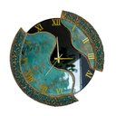 Ver imagem 2 de Kit 2 Relógios de Parede Grande 60cm Luxo - Fundo Preto com Verde Mesclado