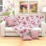 Manta de Sofá Floral Estampada 2,30x1,50 com Franja Tecido Jacquard - 4