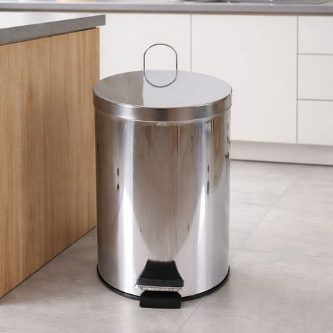Lixeira Inox Espelhado Bene Casa 12 Litros Inox