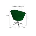 Ver imagem 3 de Kit 2 Poltronas Decorativa Pétala Base Giratória Metal Suede Verde Mz Decor