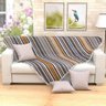 Xale Decoração Sofá Preto Listrado 1,50x1,50 + 3 Almofadas Decorativas 45x45cm com Refil - 1