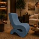 Ver imagem 1 de Poltrona Decorativa Marina Suede Design Orgânico Moderno