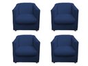 Ver imagem 1 de Kit 4 Poltronas Decorativa Biane Suede Azul Marinho Pés Cromado Ms Decor