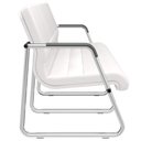 Ver imagem 2 de Cadeira Longarina 3 Lugares Recepção com Braço Pés Cromado Lev P03 Vinil Branco - Lyam Decor