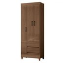 Ver imagem 2 de Guarda-roupa Solteiro Lux 3 Portas 2 Gavetas Jequitiba - Pnr Móveis