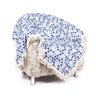 Manta para Sofá Estampada Azul Geométrica 1,50x1,50 + 3 Almofadas Decorativas 45x45cm com Re - 3