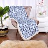 Manta para Sofá Estampada Azul Geométrica 1,50x1,50 + 3 Almofadas Decorativas 45x45cm com Re - 2