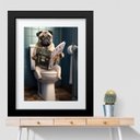 Ver imagem 1 de Quadro Grande Banheiro Pug- 60x48cm:madeira Branca