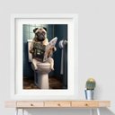 Ver imagem 2 de Quadro Grande Banheiro Pug- 60x48cm:madeira Branca