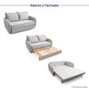 Ver imagem 6 de Sofá Cama Casal 2 Lugares Veludo Cinza Mode 150cm CabeCasa MadeiraOriginals