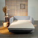 Ver imagem 2 de Sofá Cama Casal 2 Lugares Veludo Cinza Mode 150cm CabeCasa MadeiraOriginals