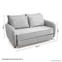 Ver imagem 4 de Sofá Cama Casal 2 Lugares Veludo Cinza Mode 150cm CabeCasa MadeiraOriginals