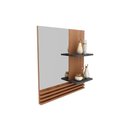 Ver imagem 3 de Armário de Banheiro C-espelho Suspenso Bn3614 60cm Cor Amendoa-marmore Branco - Tecno Mobili