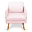 Ver imagem 7 de Kit 02 Poltronas Mari Suede Pés Palito Castanho Rosa Bebê