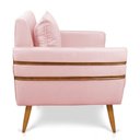 Ver imagem 6 de Kit 02 Poltronas Mari Suede Pés Palito Castanho Rosa Bebê