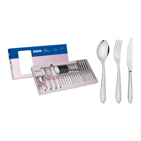 Jogo de Talheres 24 Peças Tramontina Laguna 66906840 Inox Inox 66906840