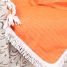 Manta Sofá Laranja 1,50x1,50 + 3 Almofadas Decorativas 45x45cm com Refil - 4