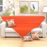 Manta Sofá Laranja 1,50x1,50 + 3 Almofadas Decorativas 45x45cm com Refil - 1