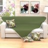 Manta Sofá Verde 1,50x1,50 + 3 Almofadas Decorativas 45x45cm com Refil - 1