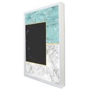 Ver imagem 1 de Quadro Decorativo Caixa Geométrico Mármore Tons de Azul, Branco e Preto Tacolado Moldura Caixa 3cm F