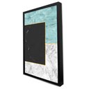Ver imagem 2 de Quadro Decorativo Caixa Geométrico Mármore Tons de Azul, Branco e Preto Tacolado Moldura Caixa 3cm F