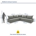 Ver imagem 4 de Sofá de Canto Modulado com Puff e Base Madeira Maciça 320CMX270CM Lisboa