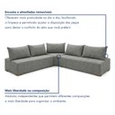 Ver mais imagens de Sofá de Canto Modulado com Puff e Base Madeira Maciça 320CMX270CM Lisboa