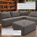 Ver imagem 6 de Sofá de Canto Modulado com Puff e Base Madeira Maciça 320CMX270CM Lisboa