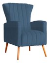 Ver imagem 1 de Poltrona Pés Palito Decorativa Melinda Sala Veludo; Desenho do Tecido:Liso:Azul-Royal